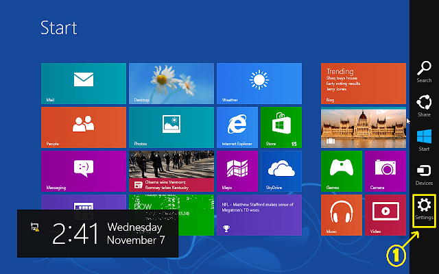 Windows 8 settings