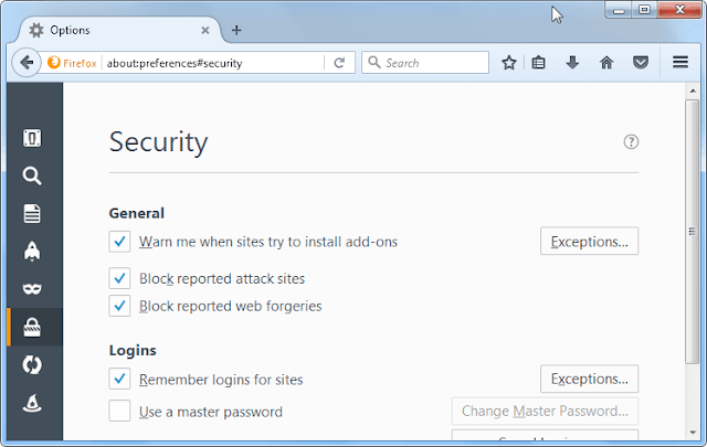 block suspicious sites on Firefox