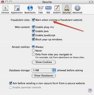 Safari Phishing protection